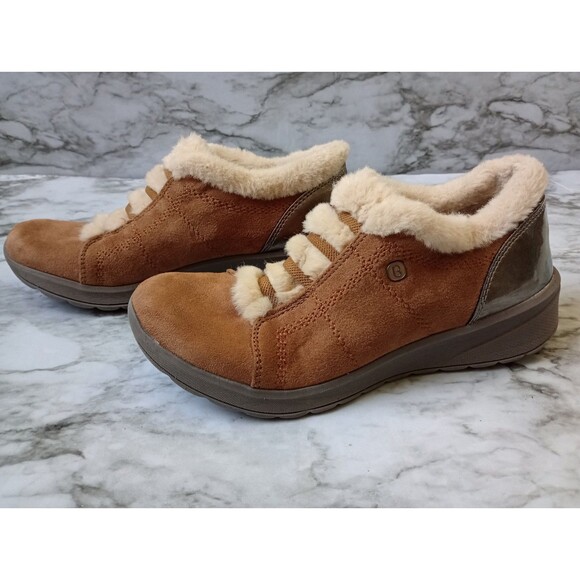 Bzees Shoes - B Zees Golden Toffee Faux Suede Faux Fur Slip On Ankle Boots Size 7 M